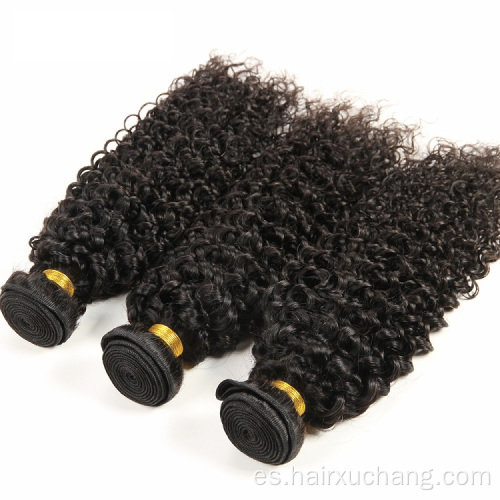 Bocadillos de cabello humano rizado 100% barato sin procesar paquetes de cabello indio
